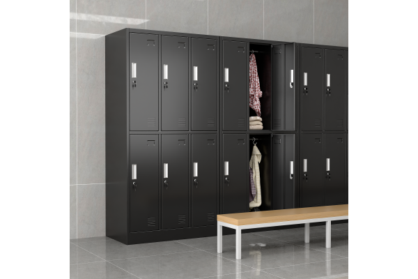 SZAFA BHP 6-KOMOROWA; 90CM; CZARNA